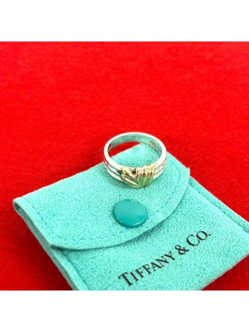 Tiffany & Co Grooved Signature Ring Silver